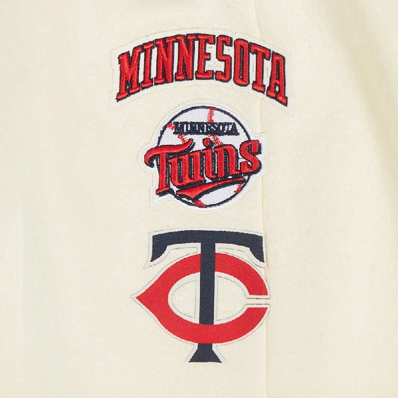 MLB MINNESOTA TWINS RETRO CLASSIC WOMEN'S RIB SWEATPANT (EGGSHELL/ RED)