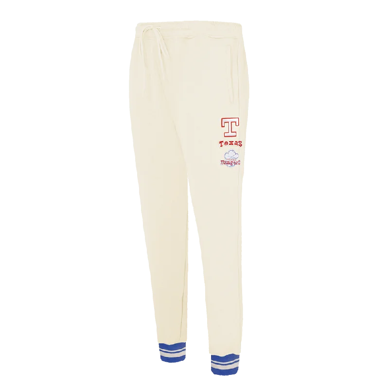 MLB TEXAS RANGERS RETRO CLASSIC WOMEN'S RIB SWEATPANT (EGGSHELL/ROYAL BLUE)