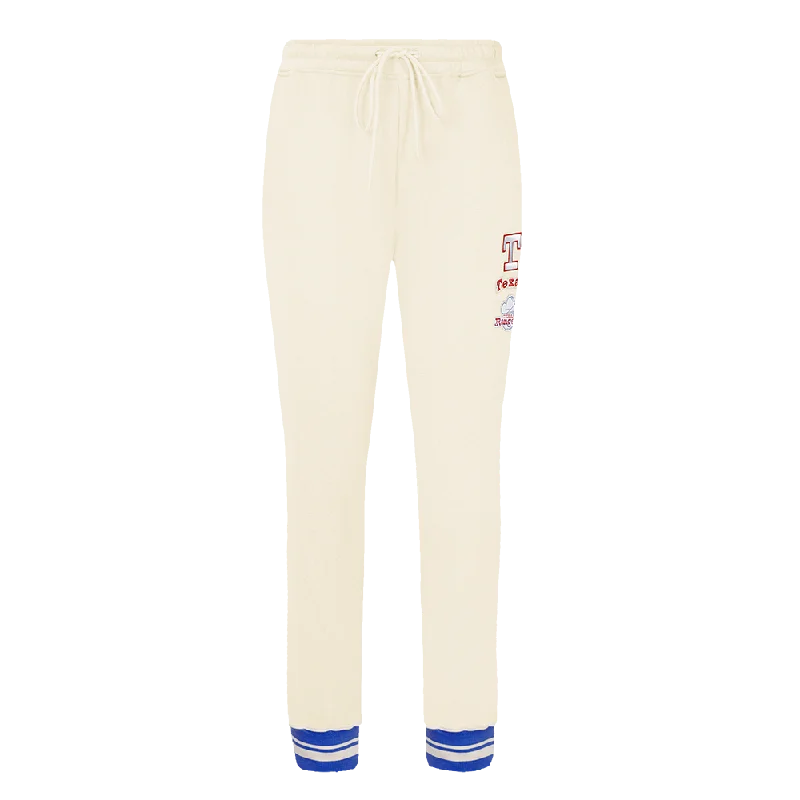 MLB TEXAS RANGERS RETRO CLASSIC WOMEN'S RIB SWEATPANT (EGGSHELL/ROYAL BLUE)