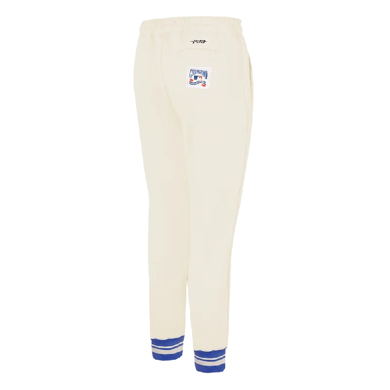 MLB TEXAS RANGERS RETRO CLASSIC WOMEN'S RIB SWEATPANT (EGGSHELL/ROYAL BLUE)