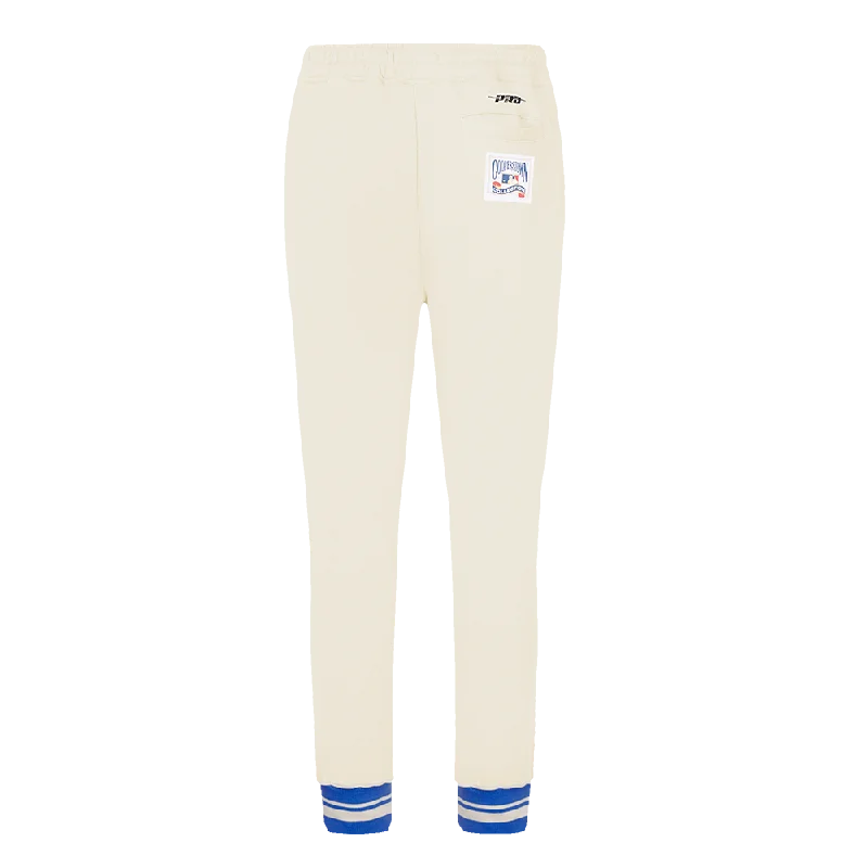 MLB TEXAS RANGERS RETRO CLASSIC WOMEN'S RIB SWEATPANT (EGGSHELL/ROYAL BLUE)