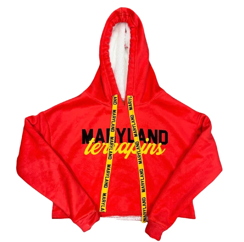 Maryland Terps Red Varsity Furry Hoodie