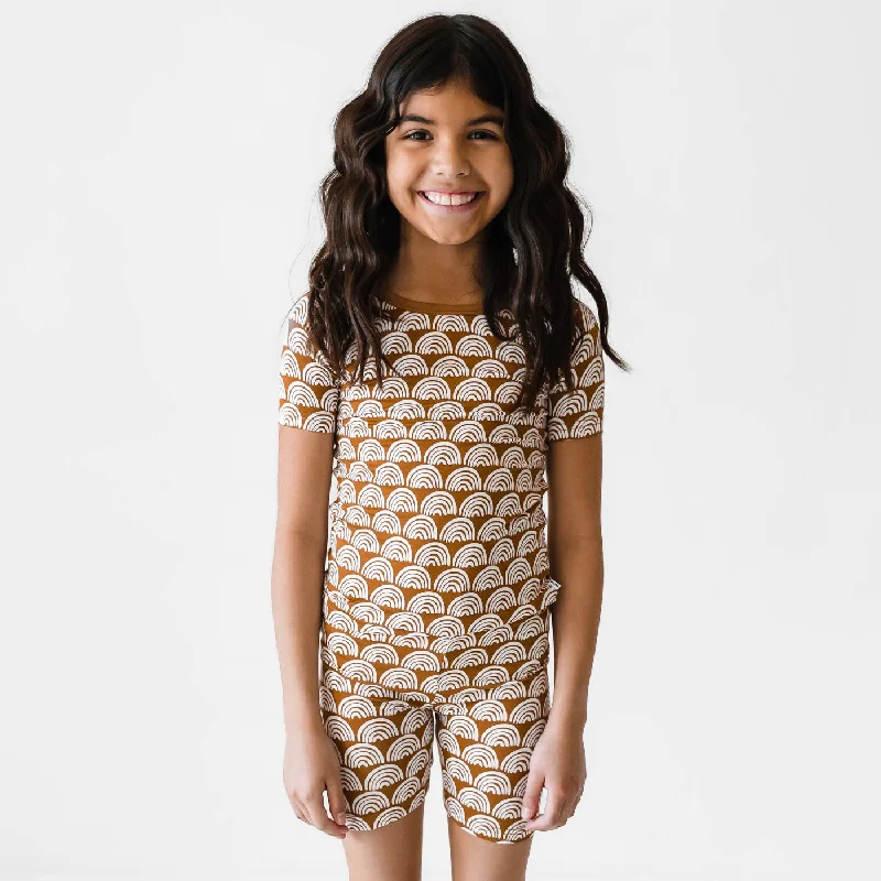 Rust Rainbows Two-Piece Short Sleeve & Shorts Pajama Set