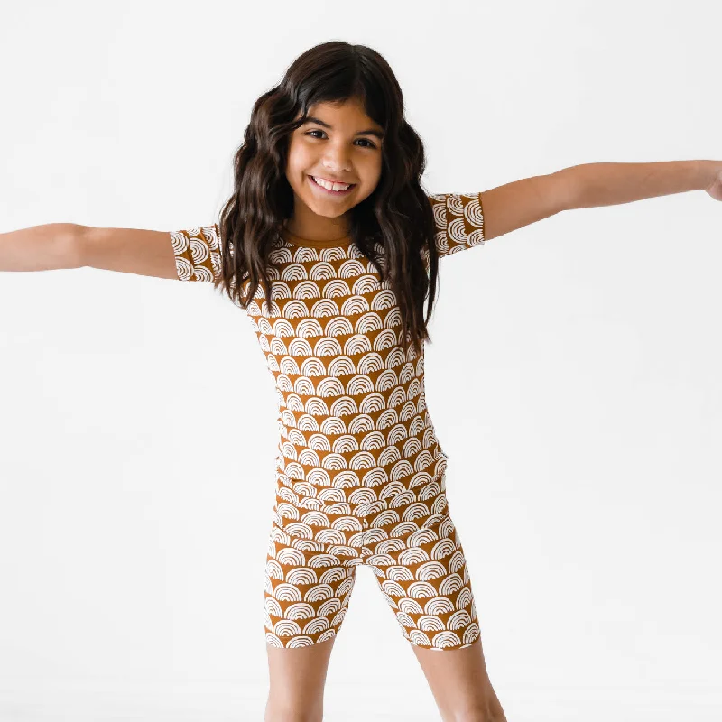 Rust Rainbows Two-Piece Short Sleeve & Shorts Pajama Set