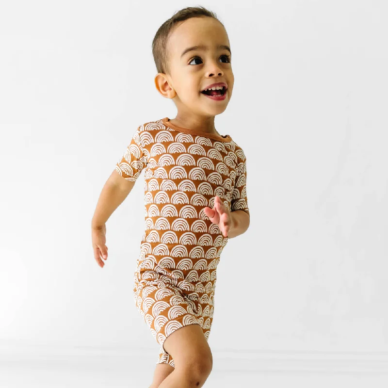 Rust Rainbows Two-Piece Short Sleeve & Shorts Pajama Set