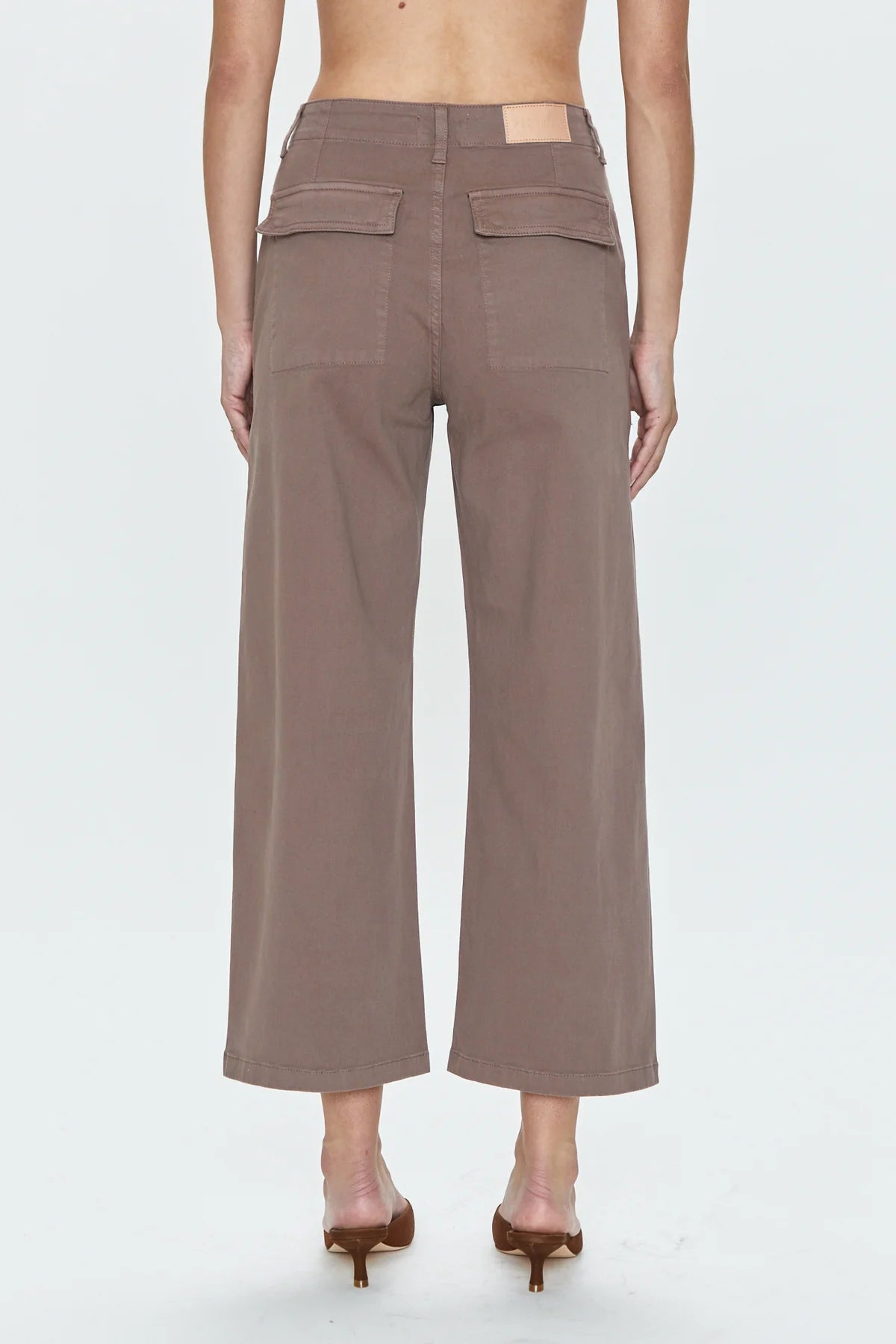 Sophia Wide Leg Utility Ankle- Dark Mushroom