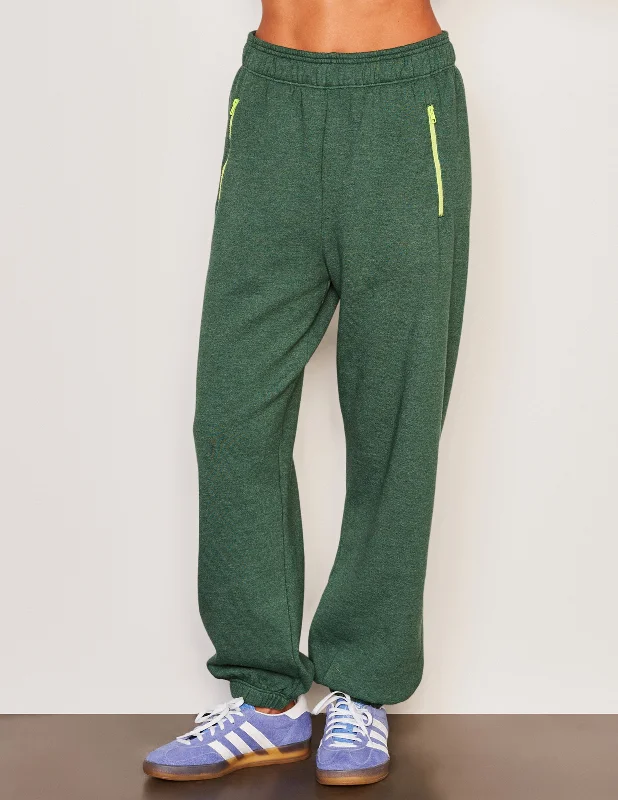 Sundry Zip Pocket Jogger in Everglade