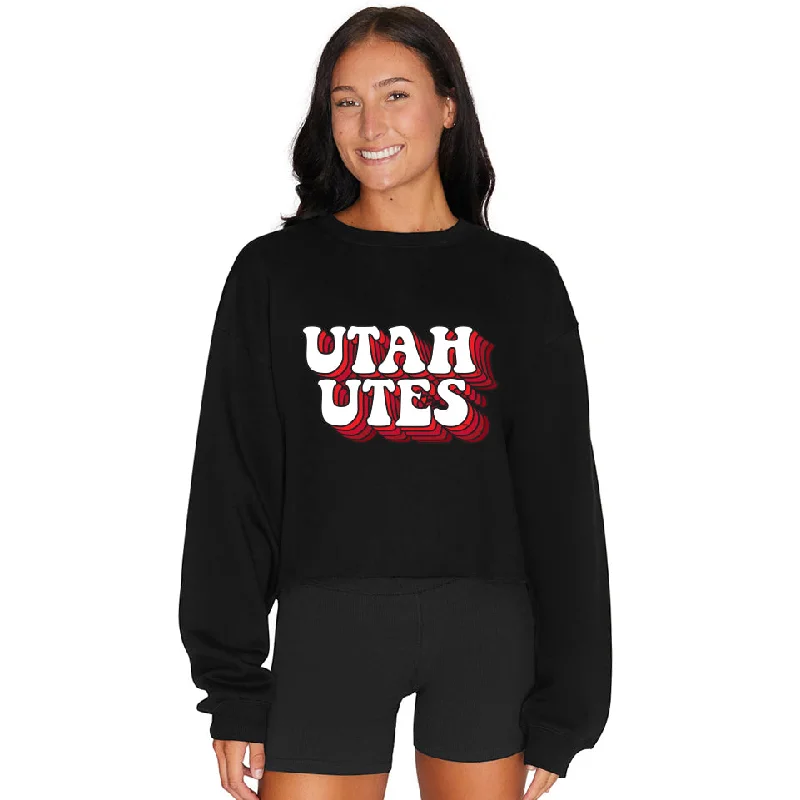 Utah Retro Black Crewneck