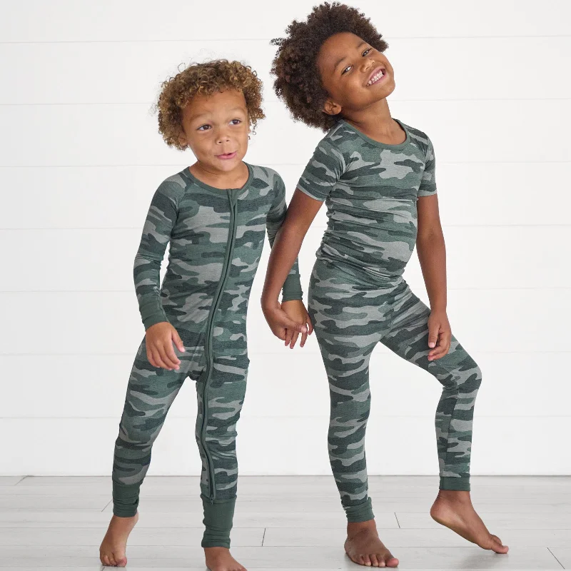 Vintage Camo Two-Piece Short Sleeve Pajama Set