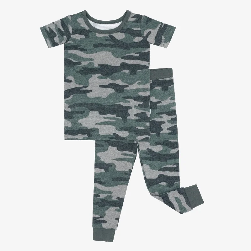 Vintage Camo Two-Piece Short Sleeve Pajama Set