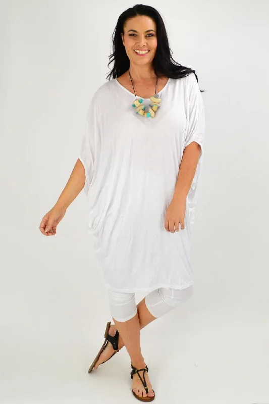 White crinkle Relaxed Tunic