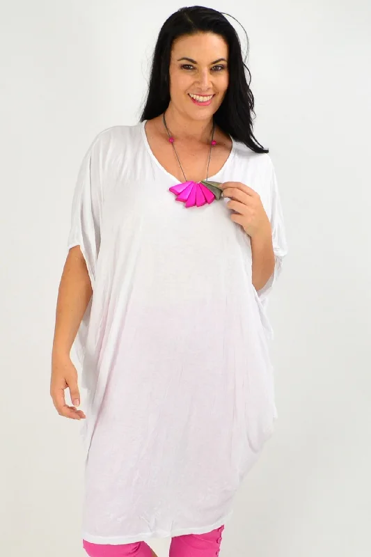 White crinkle Relaxed Tunic