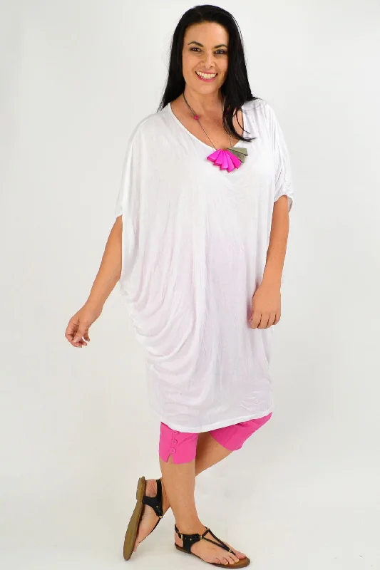 White crinkle Relaxed Tunic