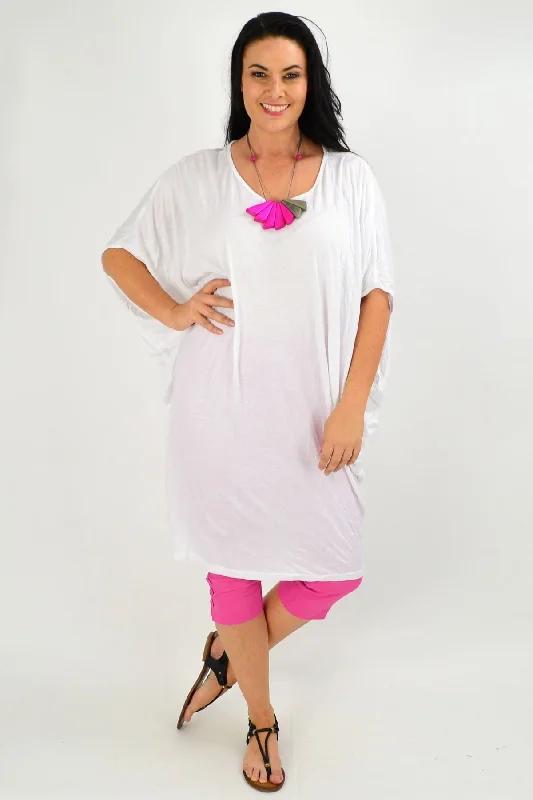 White crinkle Relaxed Tunic