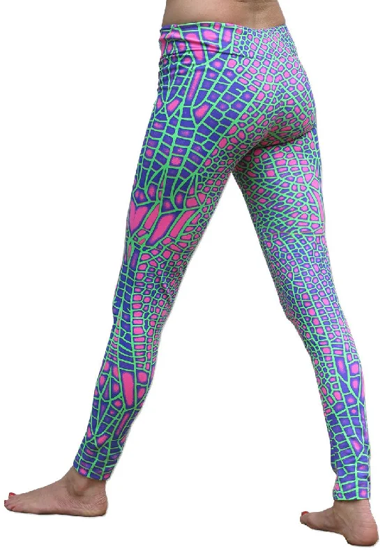 Wide waistband Leggings : Acid Dragonfly