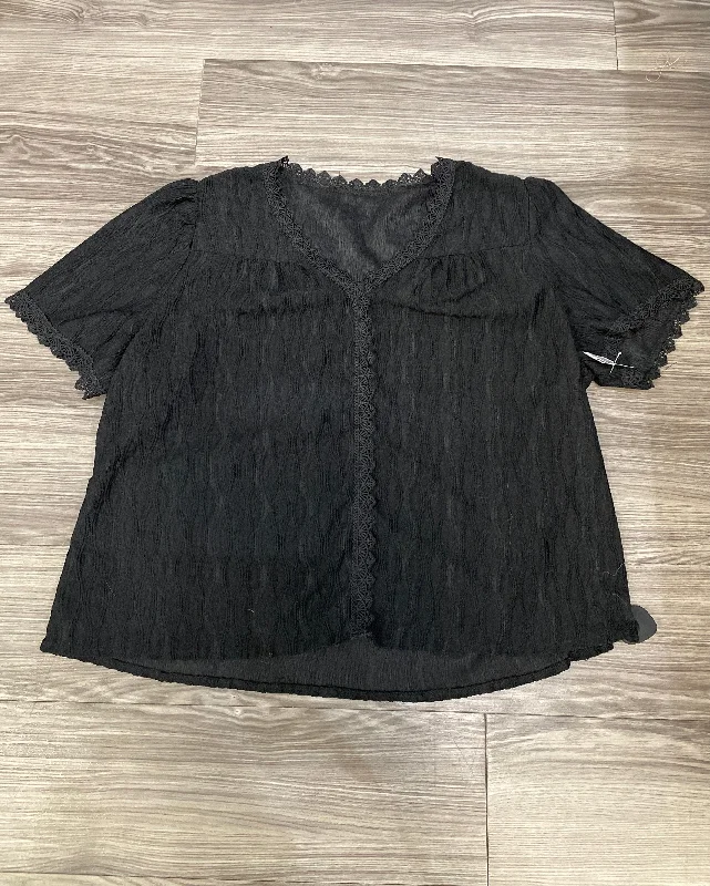 Black Blouse Short Sleeve Shein, Size 4x