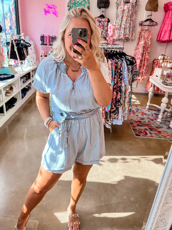 Chambray Romper