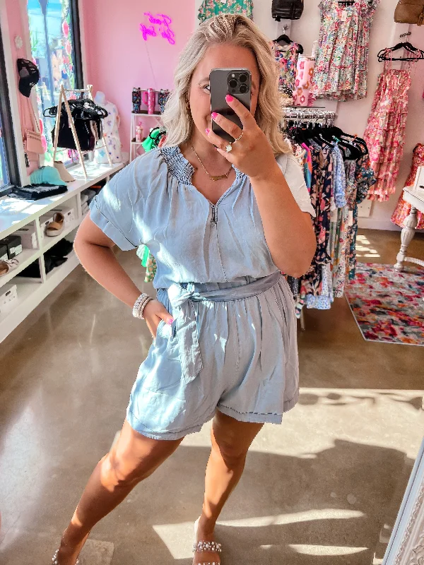 Chambray Romper