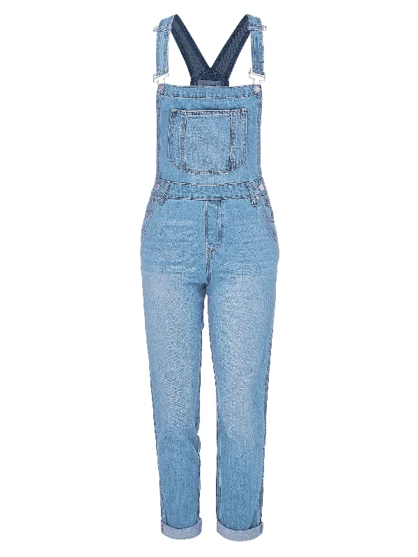 Women's Classic Boyfriend Fit Casual Denim Bib Overall (FWO1152)