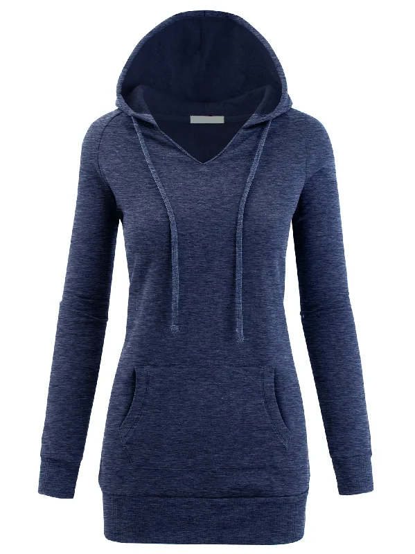 Women's Terry Long Sleeve Casual Pull on Hoodie with Pockets (FWT1056)