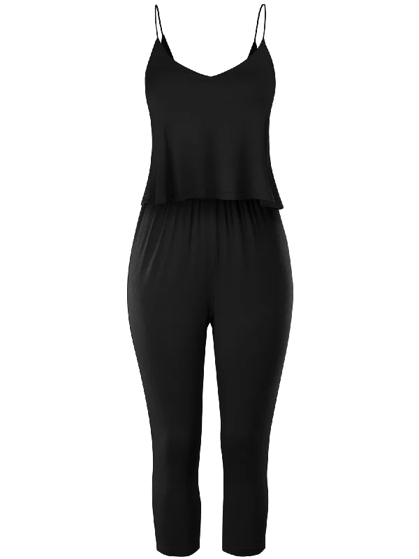 Women's Casual Spaghetti Strap Sexy Jumpsuit Rompers (FWR1050)