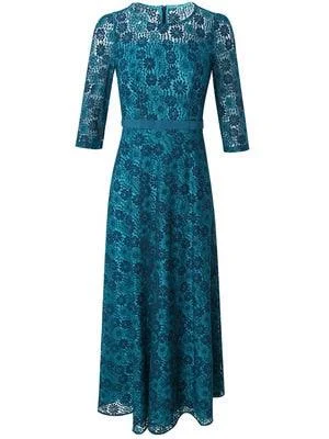 Green Vintage Solid Lace  A Line Dress