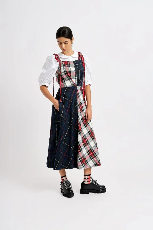 Half-Half Dress Plaid Combo