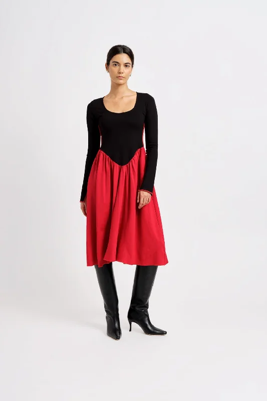 Joan Dress Black & Red