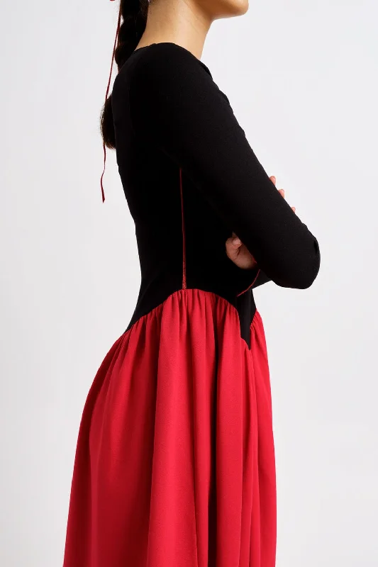 Joan Dress Black & Red