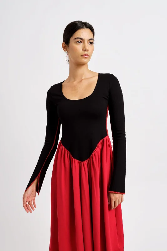 Joan Dress Black & Red