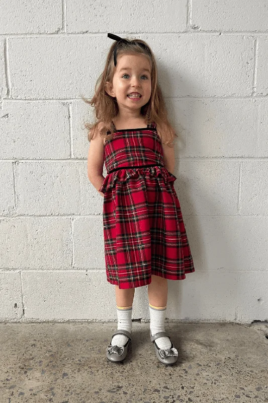 Kids Tessa Dress Red Plaid