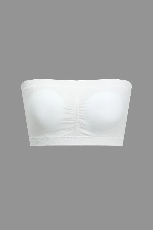 Solid Ruched Removable Chest Pad Brassiere