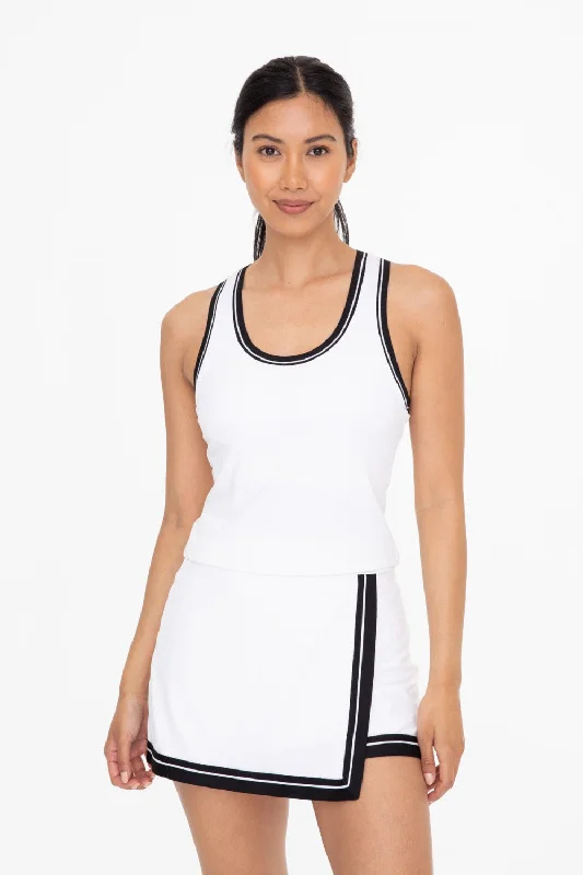 Mono B White Varsity Tank Top