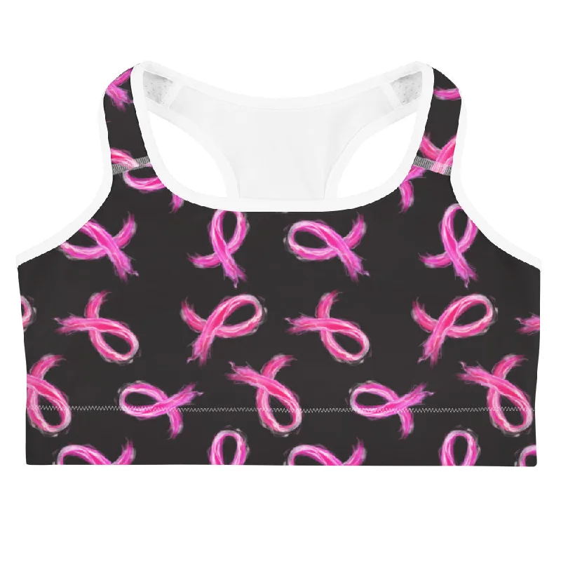 Painted Pink Ribbon Sports Bra