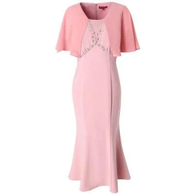 Pink Swing Plus Size summer Vintage Beading Midi Dress