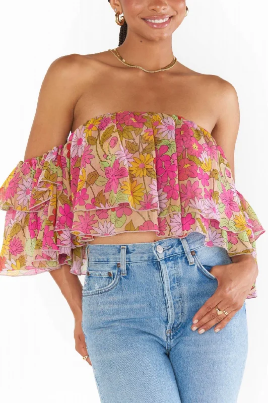 Rosella Ruffle Top In Carnaby Floral