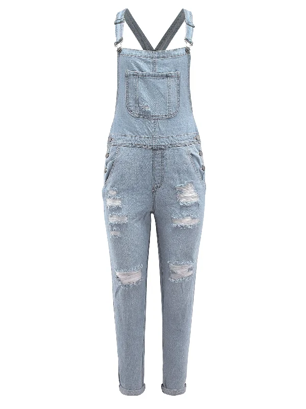 Women's Casual Denim Jean Boyfriend Bib Overalls (FWO1112)