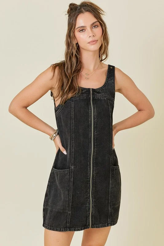 Zip Up Buckle Dress