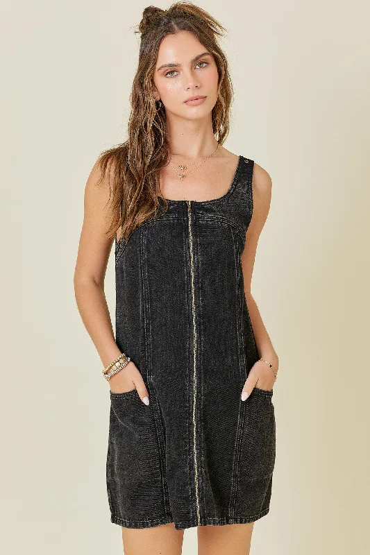 Zip Up Buckle Dress