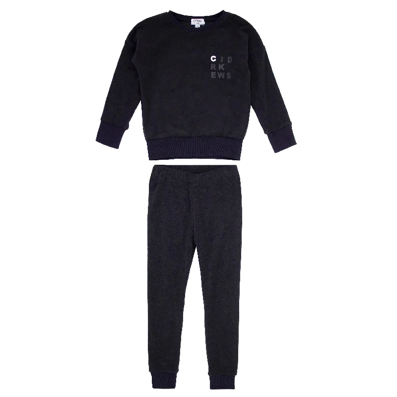 Crew Kids Black Fleece Lounge Set