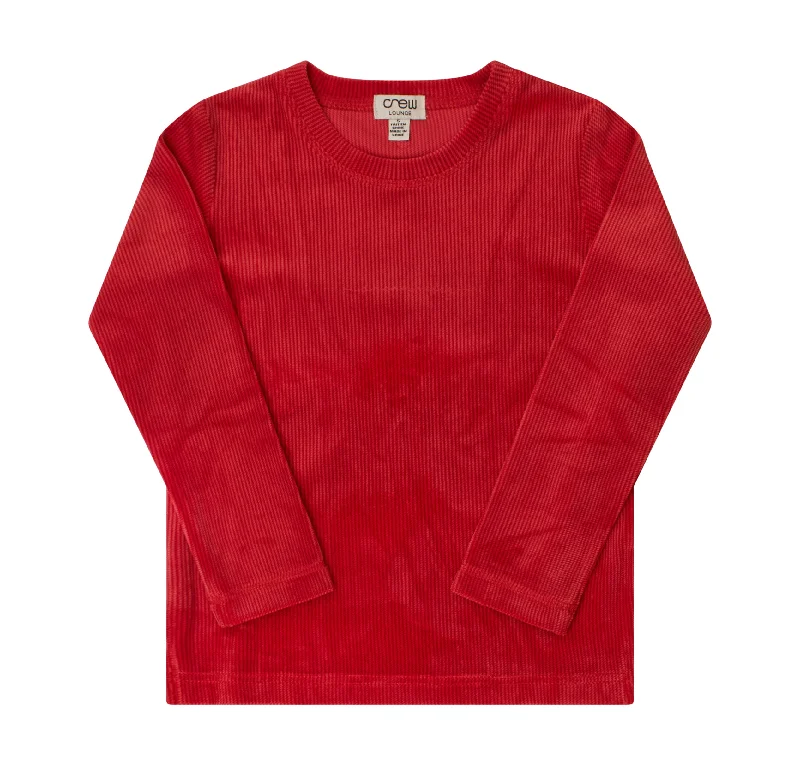 Crew Kids Red Script Velour Set