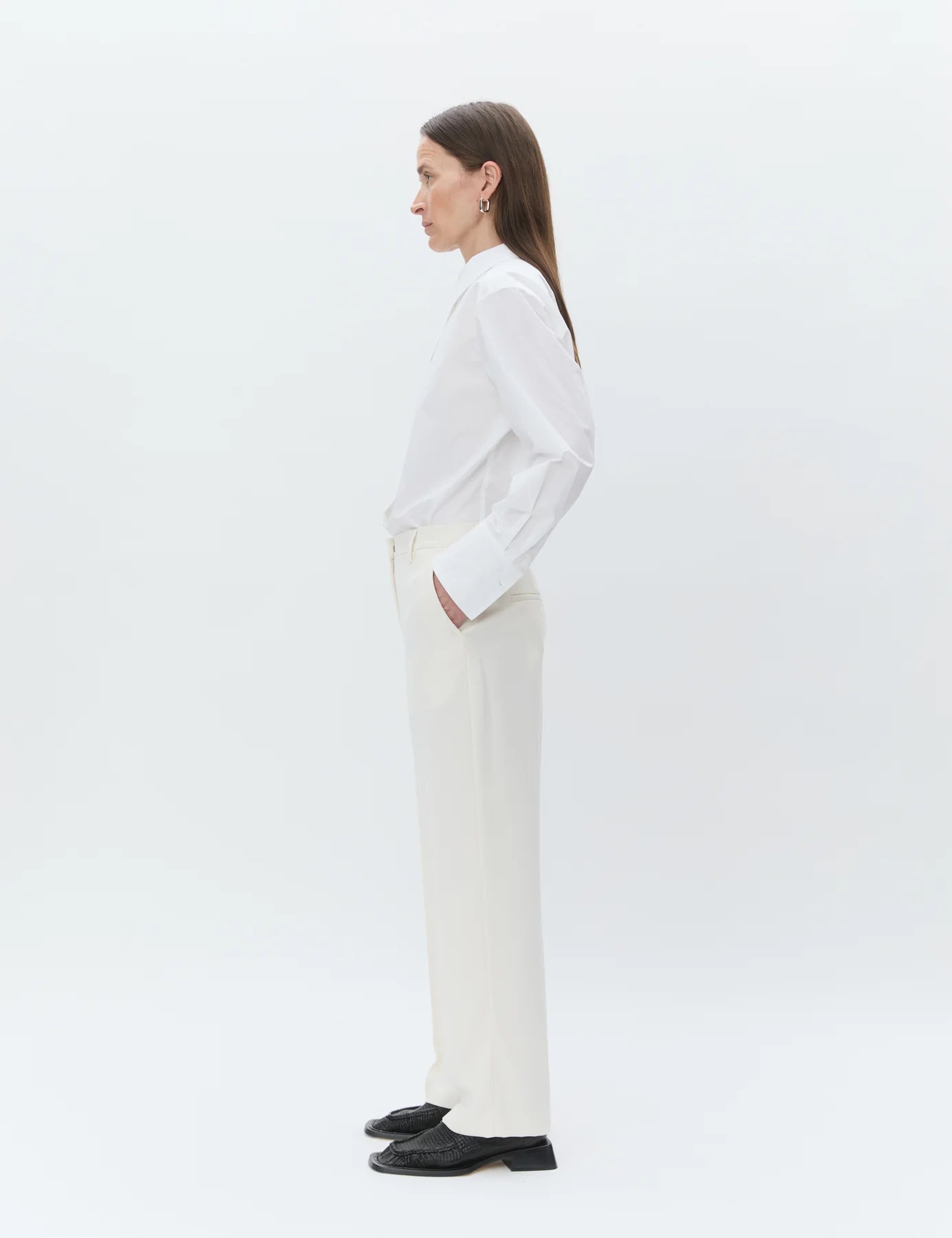 Day Birger et Mikkelson Classic Lady Trousers - Ivory Classic Gaberdine