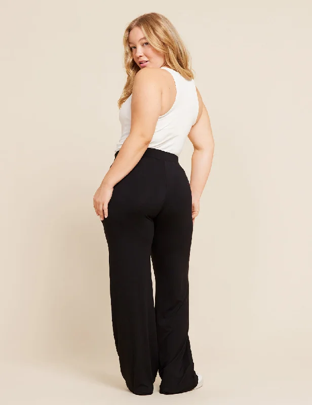 Downtime Wide Leg Lounge Pant - Black