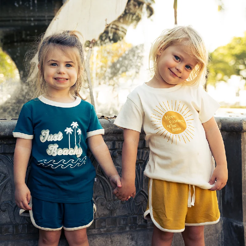 Golden Sunshine Bamboo Terry Track Shorts