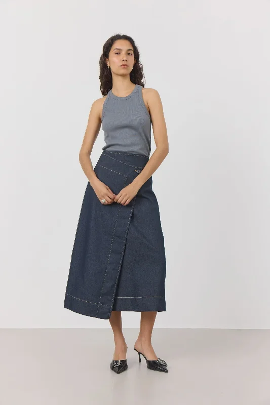 Levete Room Inez 3 Skirt - Dark Denim