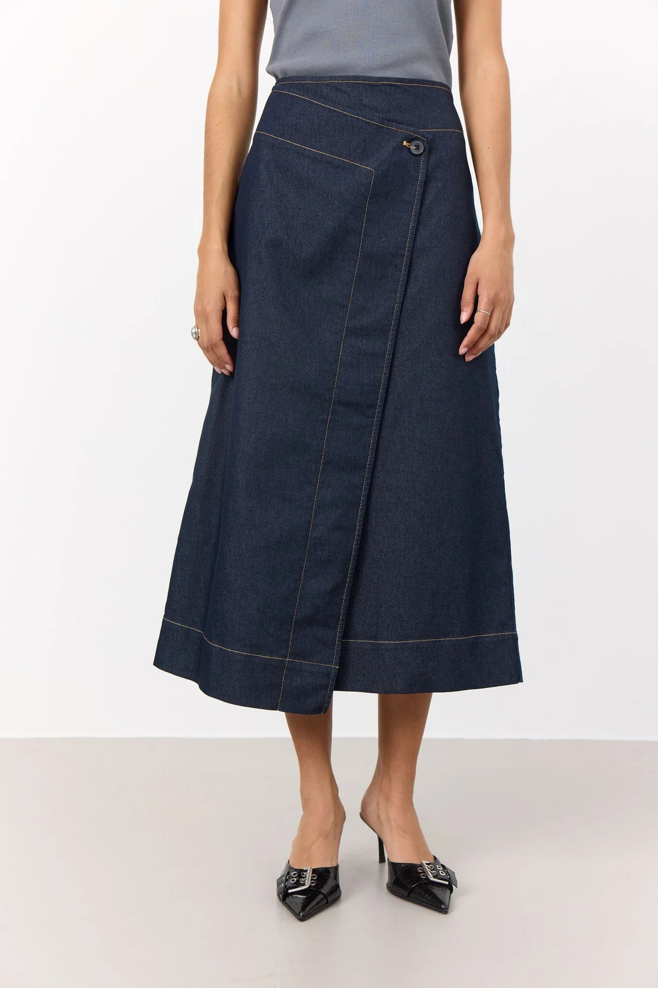 Levete Room Inez 3 Skirt - Dark Denim