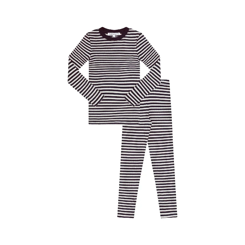 Parni Purple/Ivory Striped Pajamas | Unisex