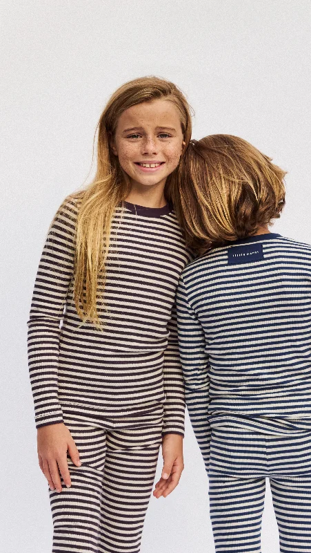 Parni Purple/Ivory Striped Pajamas | Unisex