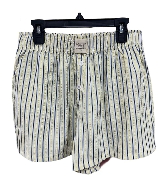 Saylor Yellow/Blue Striped Boxer Shorts Women